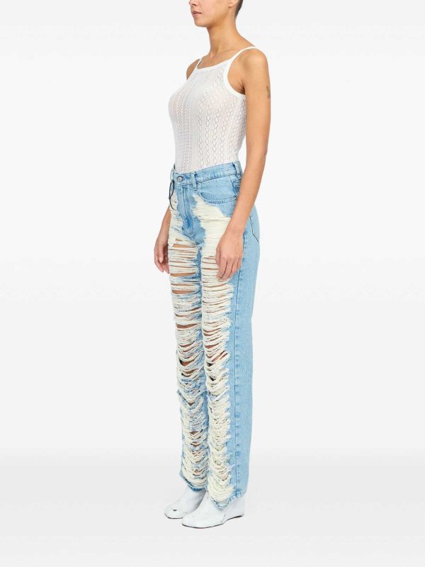 The Best Shops MM6 MAISON MARGIELA: bootcut jeans - Jeans with tears