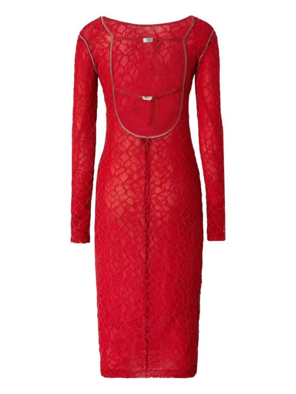 Pinko: knee length dresses online - Midi in lace dress