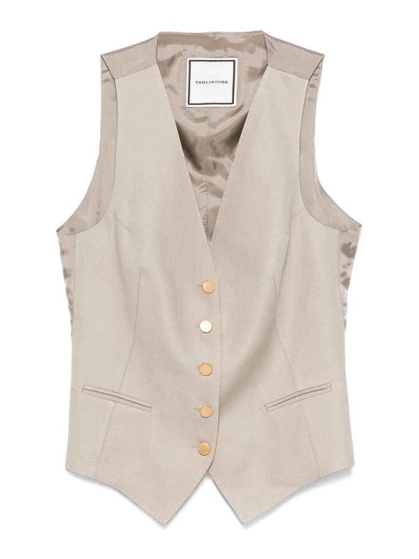 TAGLIATORE: ベスト＆チョッキ - ウェストコート/ジレ - グレー