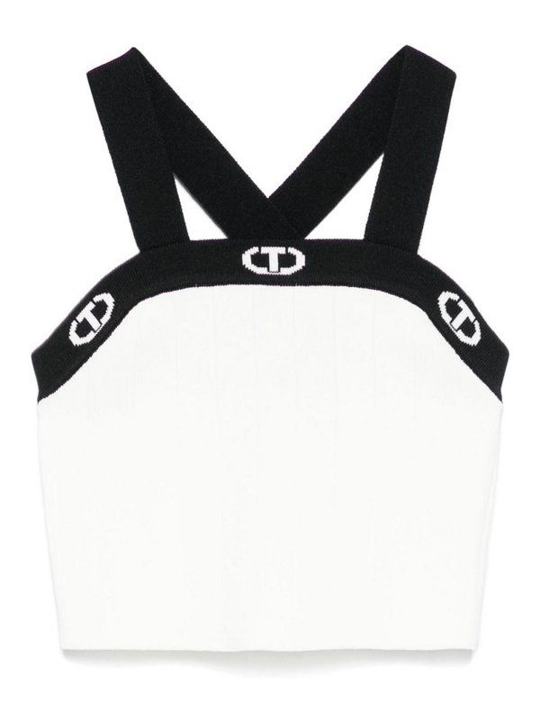TWINSET: U-Boot-Ausschnitt - U-Boot-Pullover - Weiß