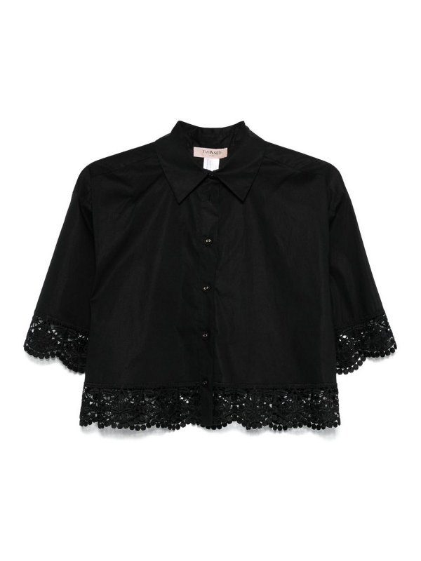 TWINSET: camicie - Camicia Con Rifinitura In Pizzo