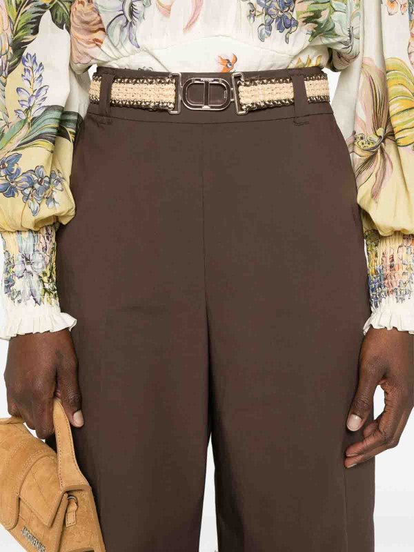 The Best Shops TWINSET: カジュアルトラウザー - カジュアルパンツ - ブラウン