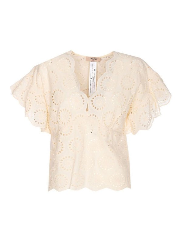 TWINSET: Blusen - Bluse - Beige