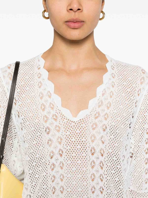 TWINSET: U-Boot-Ausschnitt online - U-Boot-Pullover - Weiß