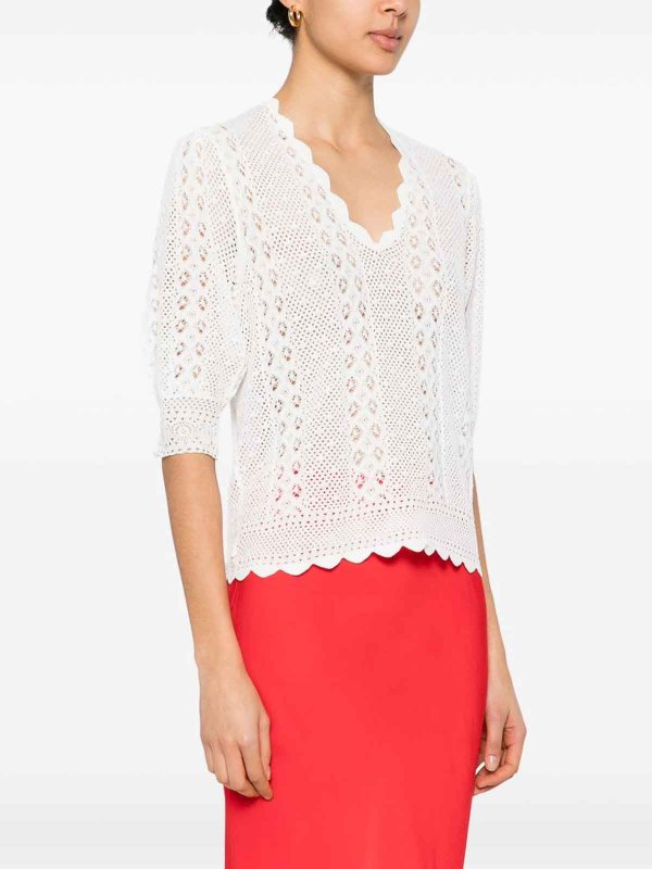 The Best Shops TWINSET: U-Boot-Ausschnitt - U-Boot-Pullover - Weiß