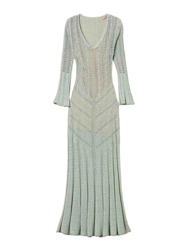 TWINSET: U-Boot-Ausschnitt - U-Boot-Pullover - Grün