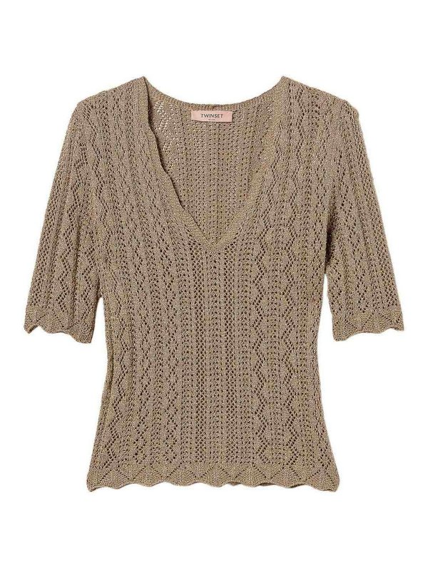 TWINSET: Tops und Tank Tops - Top - Braun