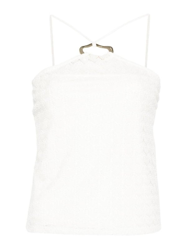 TWINSET: Tops y camisetas sin mangas - Top - Blanco