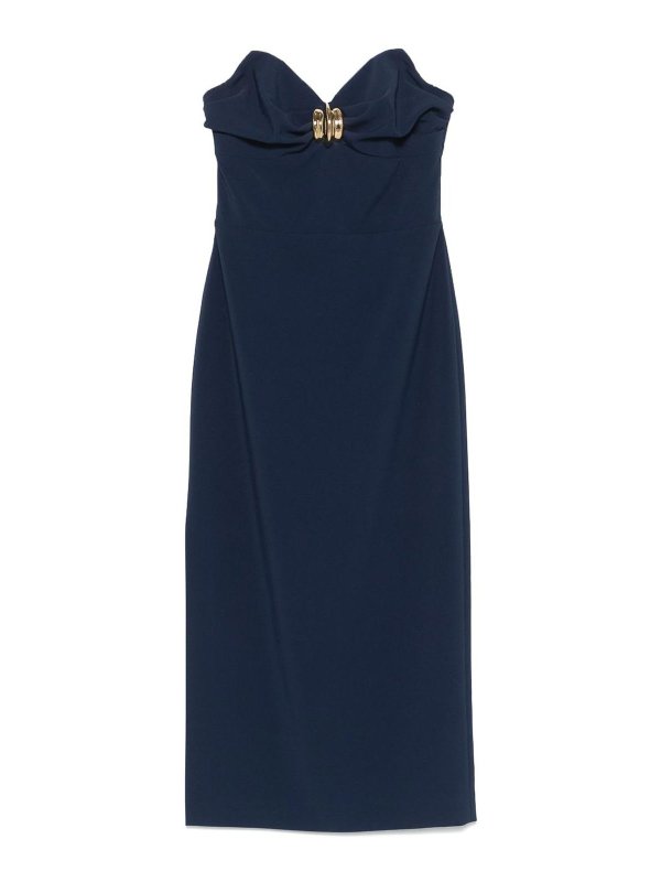 ELISABETTA FRANCHI: Robe longueur genou - Robe Au Genou - Bleu