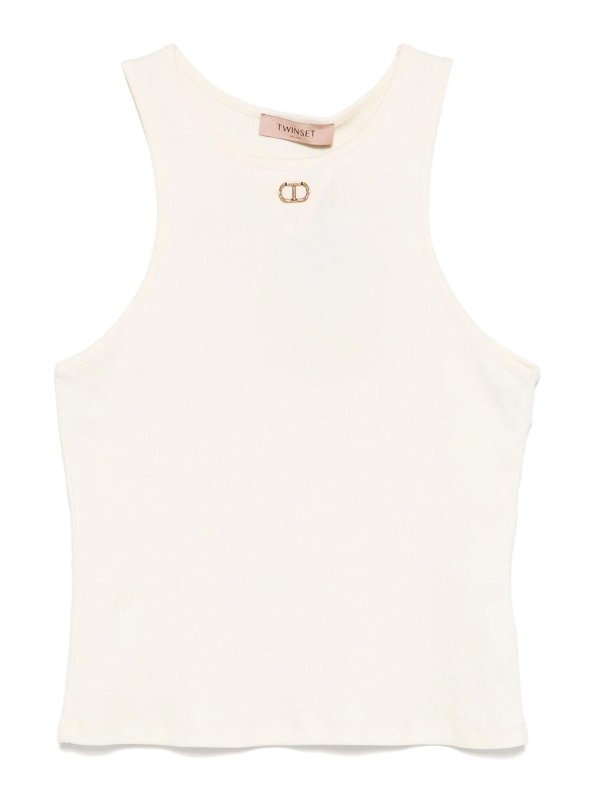 TWINSET: Tops und Tank Tops - Top - Beige