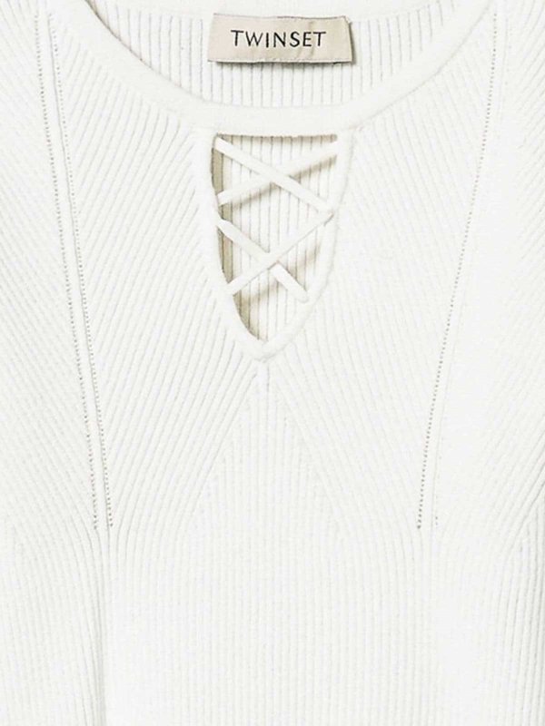 TWINSET: U-Boot-Ausschnitt online - U-Boot-Pullover - Weiß
