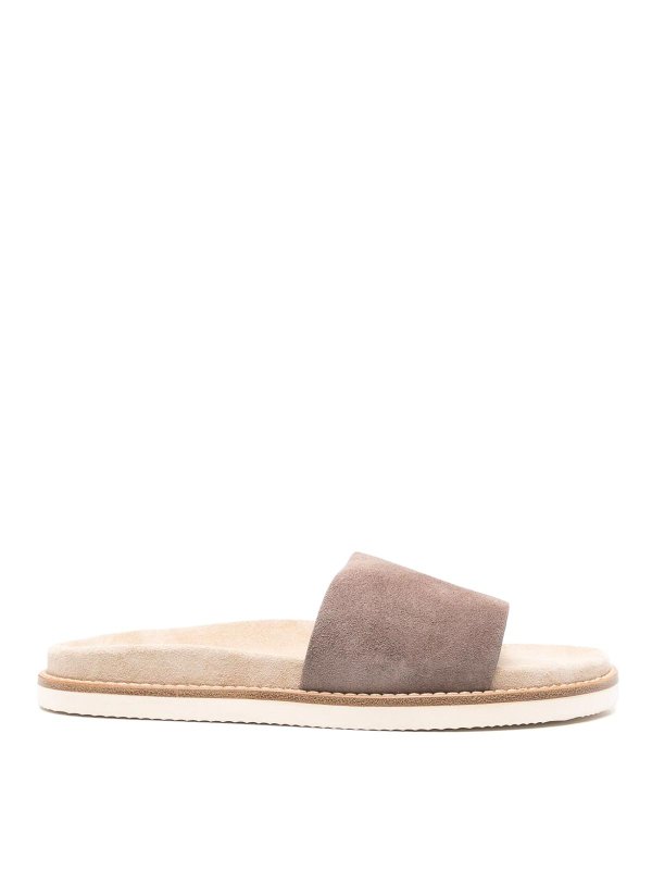 BRUNELLO CUCINELLI: sandals - Sandali Slides In Suede