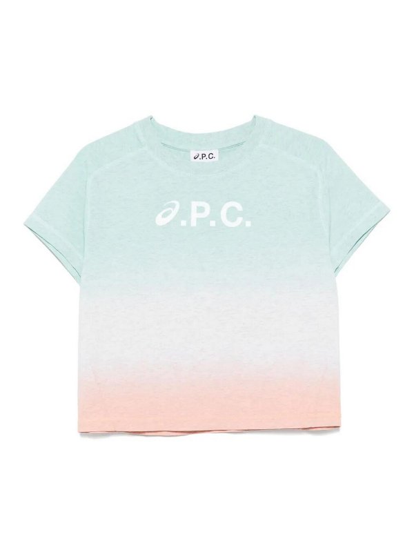 A.P.C.: t-shirts - Tshirt Cloud Dip Dye Asics