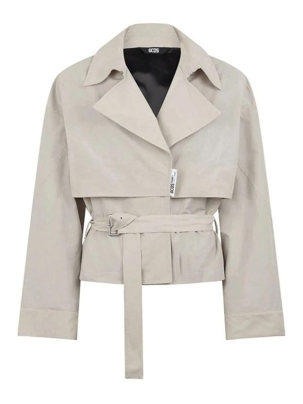 GCDS: トレンチコート - トレンチコート - ベージュ