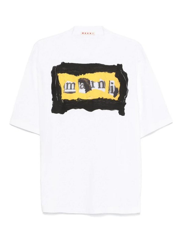Marni: T-shirts - T-Shirt - Weiß