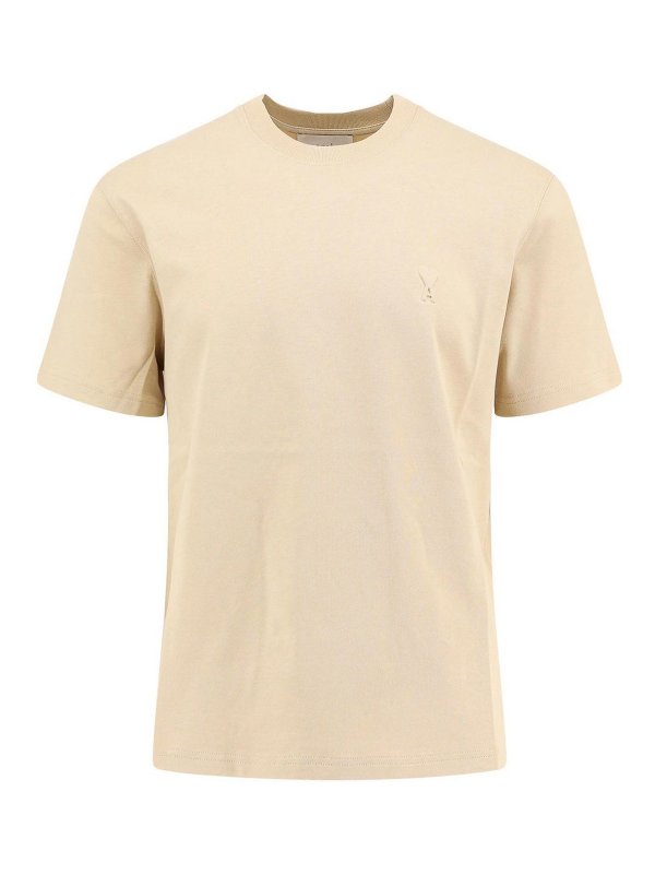 AMI PARIS: t-shirt - T-Shirt E Polo Beige