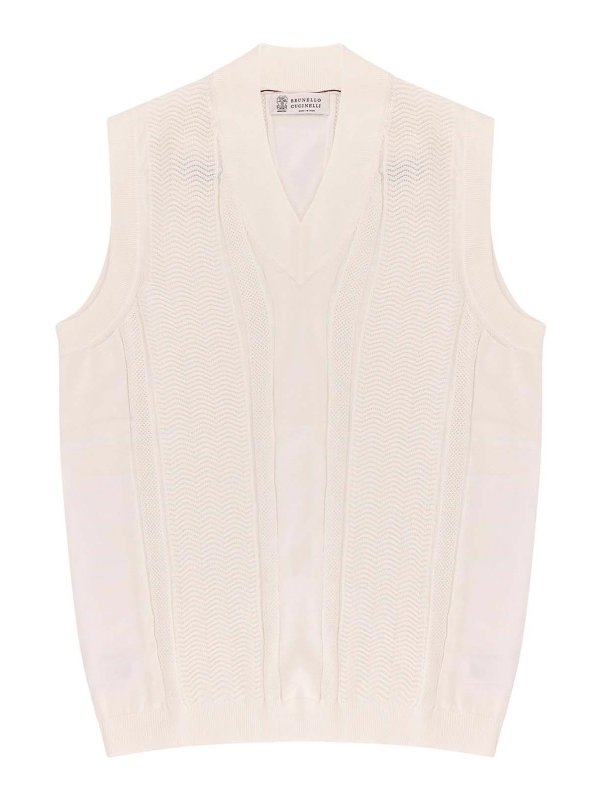 BRUNELLO CUCINELLI: Chalecos - Chaleco - Blanco