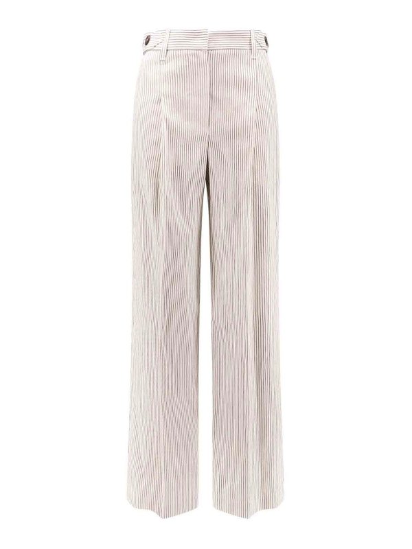 BRUNELLO CUCINELLI: カジュアルトラウザー - カジュアルパンツ - 白