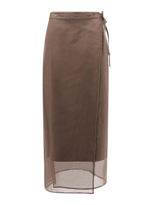 BRUNELLO CUCINELLI: ミニスカート - ミニスカート - ブラウン