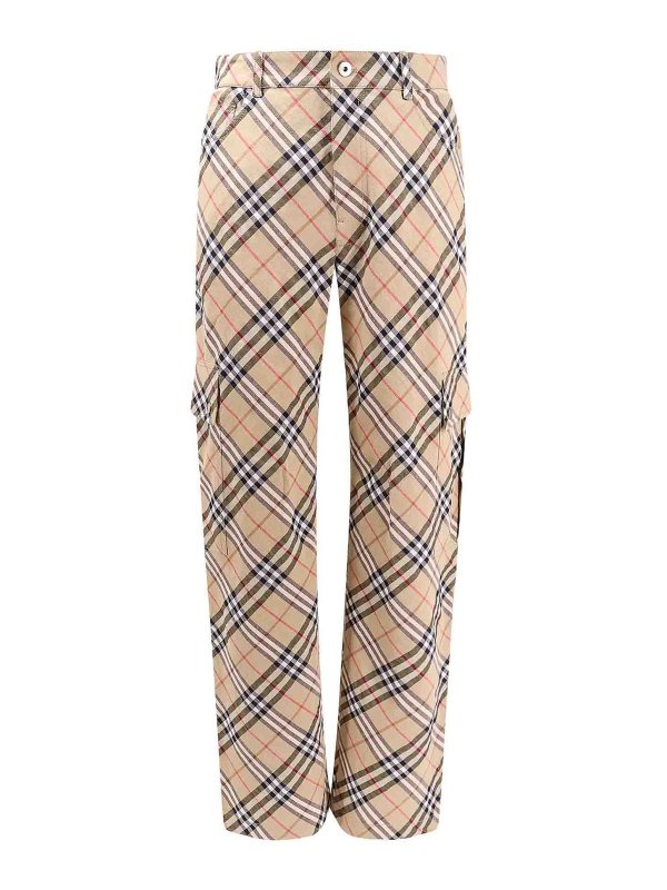 BURBERRY: カジュアルトラウザー - カジュアルパンツ - ベージュ