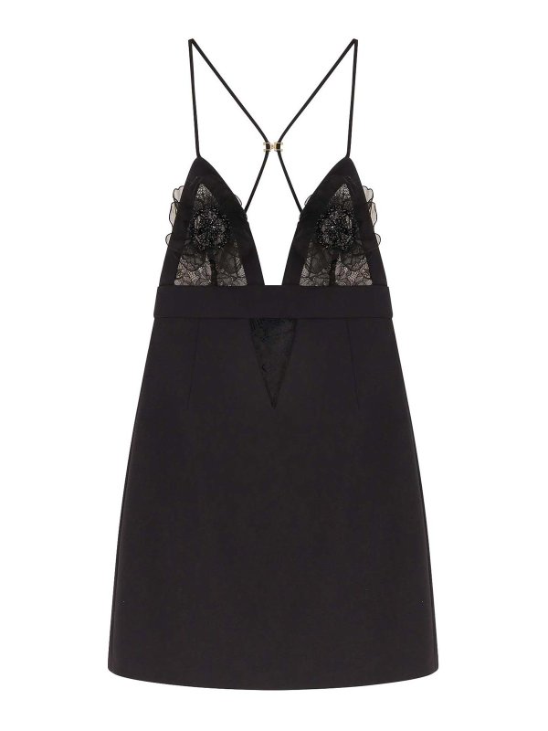ELISABETTA FRANCHI: knee length dresses - Black dresses