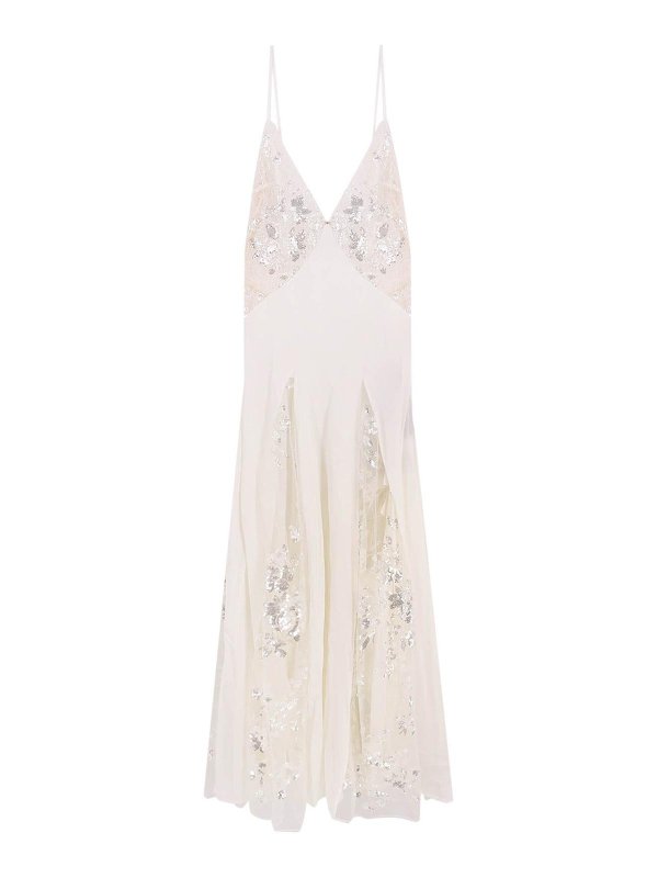 ELISABETTA FRANCHI: Robe longueur genou - Robe Au Genou - Blanc