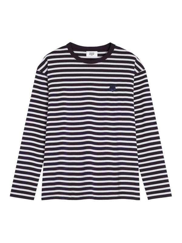 MAISON KITSUNÉ: boat necks - Maison kitsune blue Shirt