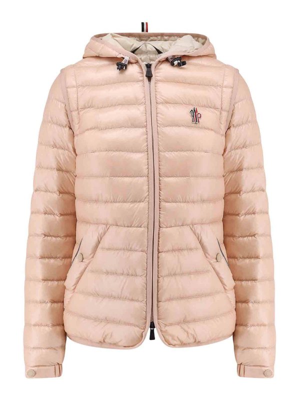 MONCLER: ダウン・ハイテクジャケット - ブレザー - ヌードカラー
