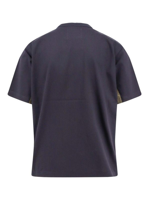 Tシャツ・カットソー SACAI Men T-shirt Blue 2503644M 201 Cotton t-shirt with nylon inserts SACAI - Nugnes1920
