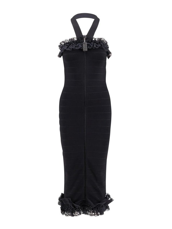 Self Portrait: knee length dresses - Black dresses