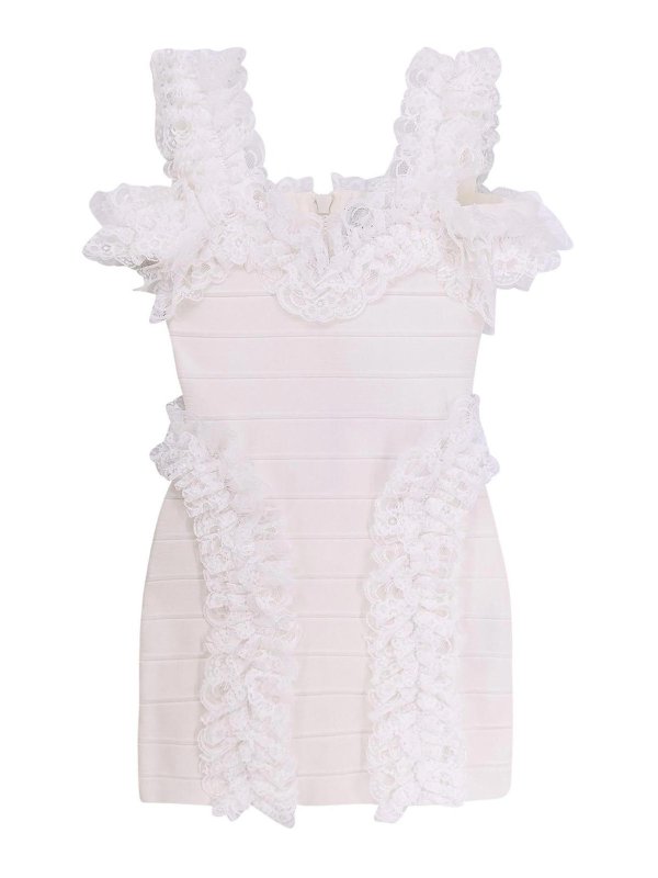 Self Portrait: Knielange Kleider - Knielanges Kleid - Weiß