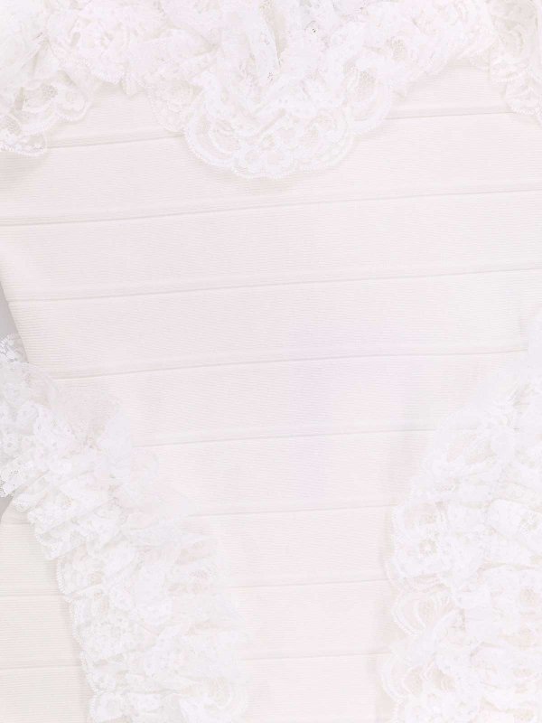 The Best Shops Self Portrait: Knielange Kleider - Knielanges Kleid - Weiß