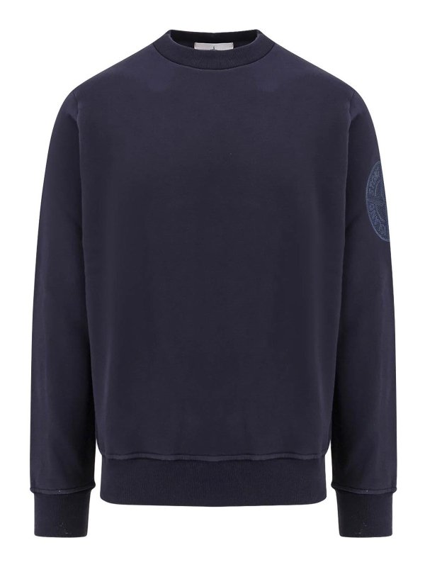 STONE ISLAND: maglia collo a barchetta - Maglie Blu