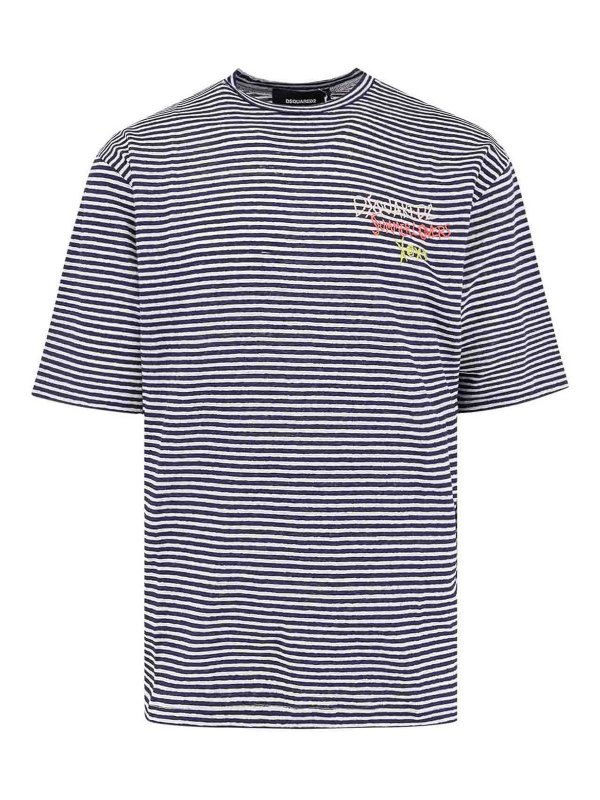 DSQUARED2: blouses - T-Shirt  and blue pole