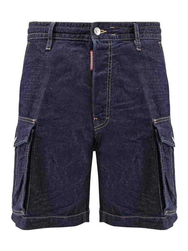 DSQUARED2: pantaloni shorts - Pantaloncini Blu