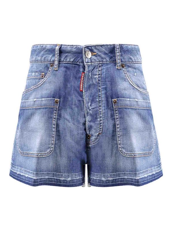 ショートパンツ DSQUARED2 Woman Short Blue S73MU0243S30341 470 Dsquared2 ショートパンツ - ブルー | S73MU0243S30341470