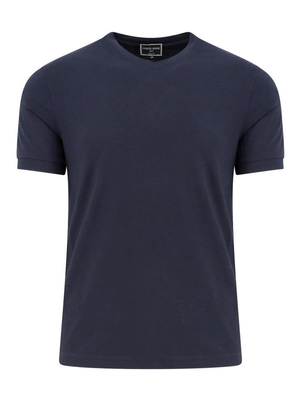 GIORGIO ARMANI: blouses - T-Shirt  and blue pole