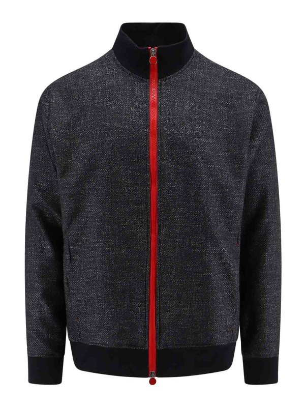 KITON: maglia collo a barchetta - Maglie Grigio