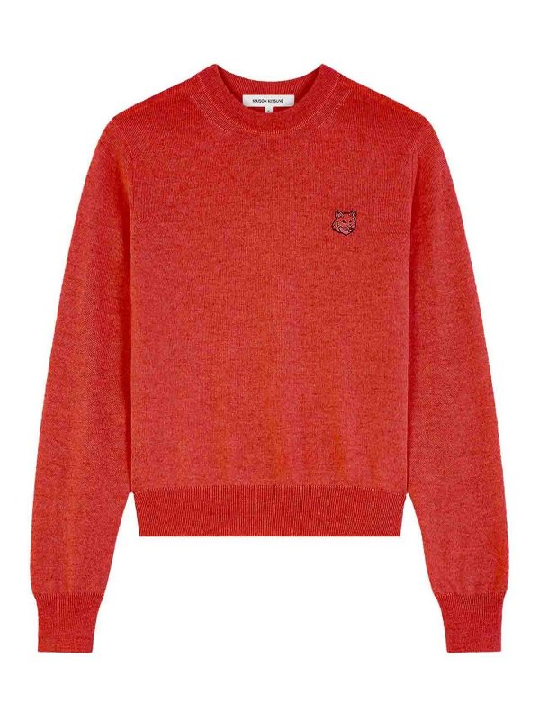 MAISON KITSUNÉ: U-Boot-Ausschnitt - U-Boot-Pullover - Rot