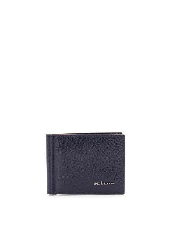 KITON: wallets & purses - Blue wallets