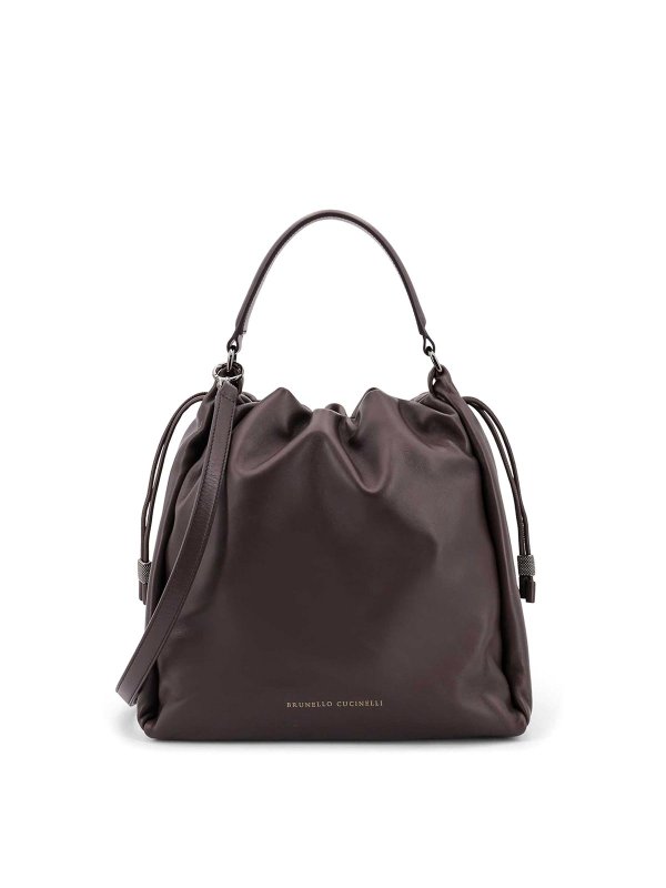BRUNELLO CUCINELLI: クロスボディバッグ - クロスボディバッグ - ダークブラウン
