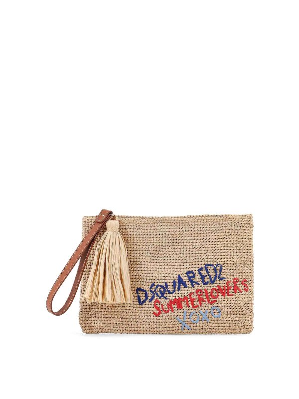 DSQUARED2: clutches - Blue bags