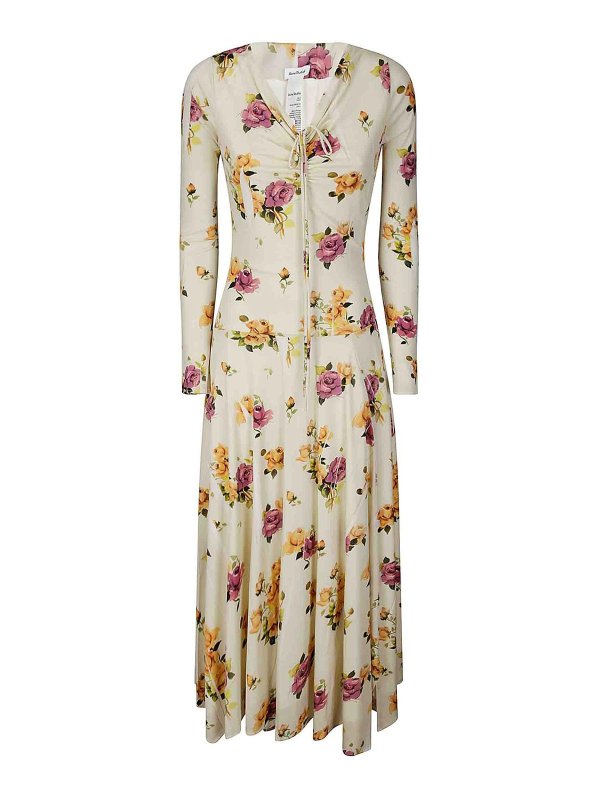 Acne Studios: evening dresses - Long long -sleeved dress printed