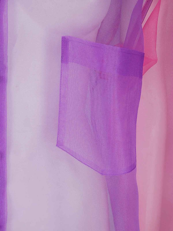 The Best Shops COMME DES GARCONS: blouses - Two -tone transparent taffet shirt