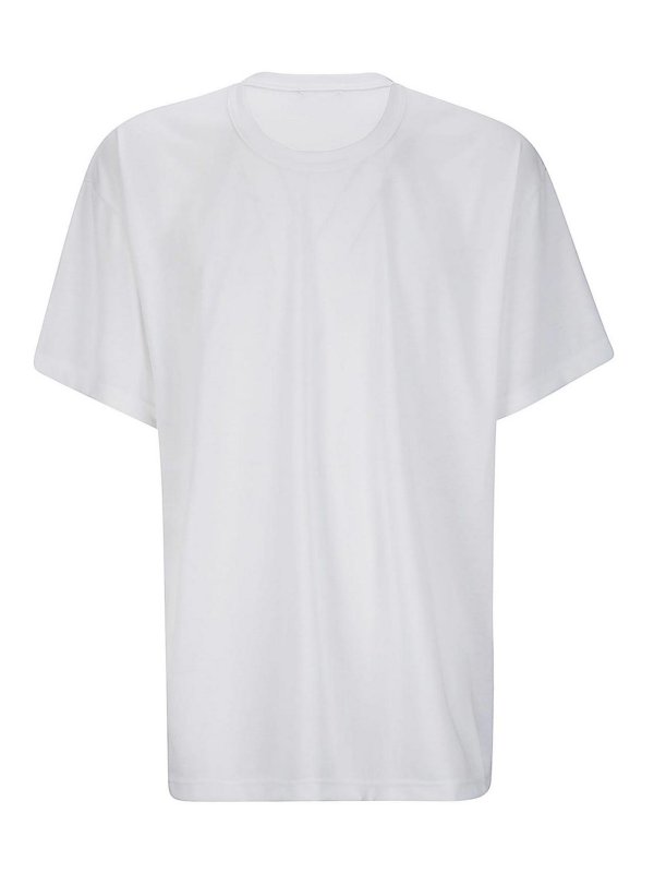 COMME DES GARÇONS HOMMES PLUS: t-shirts - White t-shirt creases pocket