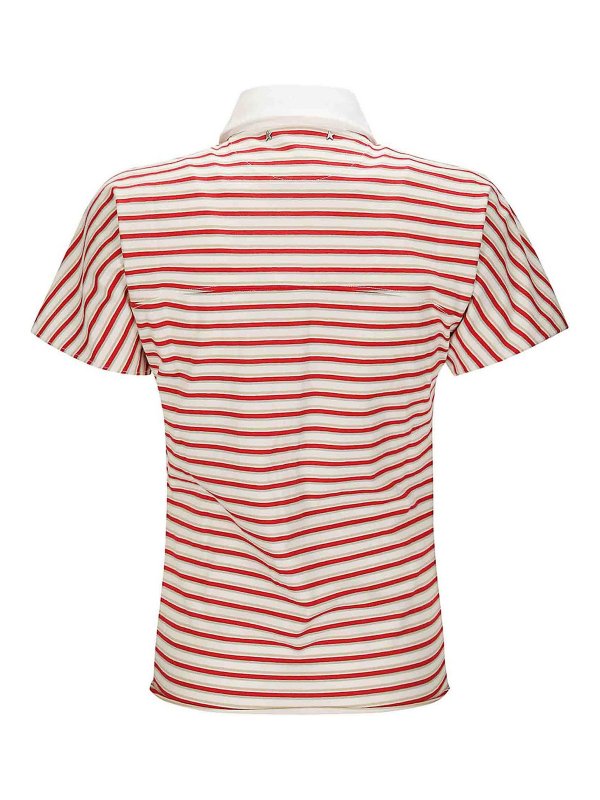 GOLDEN GOOSE: t-shirts online - Striped short -sleeved cotton pole