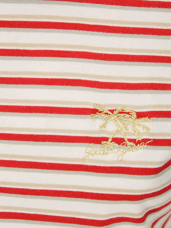 The Best Shops GOLDEN GOOSE: t-shirts - Striped short -sleeved cotton pole