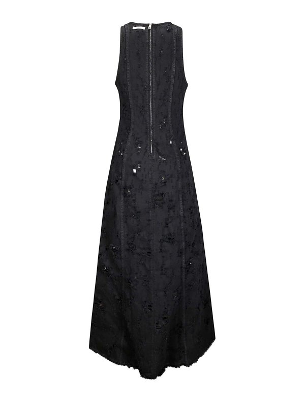 HAIKURE: evening dresses online - Long Denim dress Destroyed effect