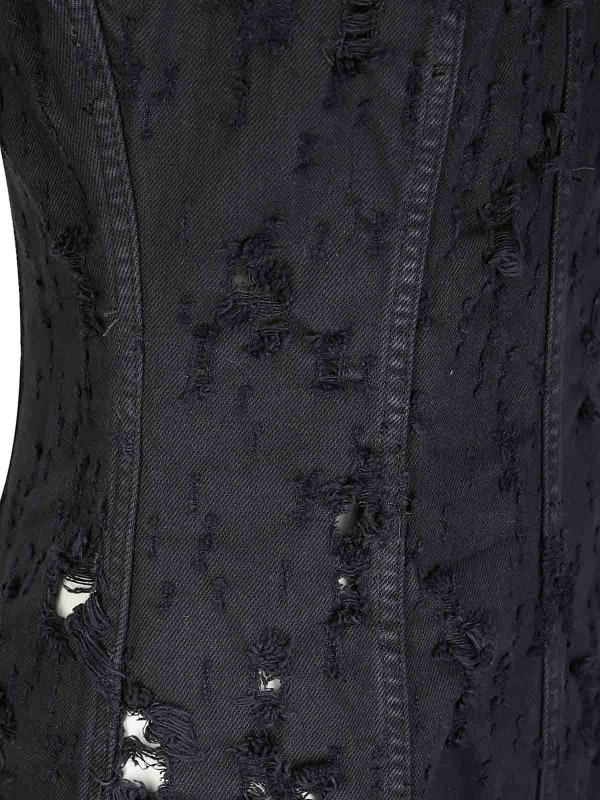 The Best Shops HAIKURE: evening dresses - Long Denim dress Destroyed effect