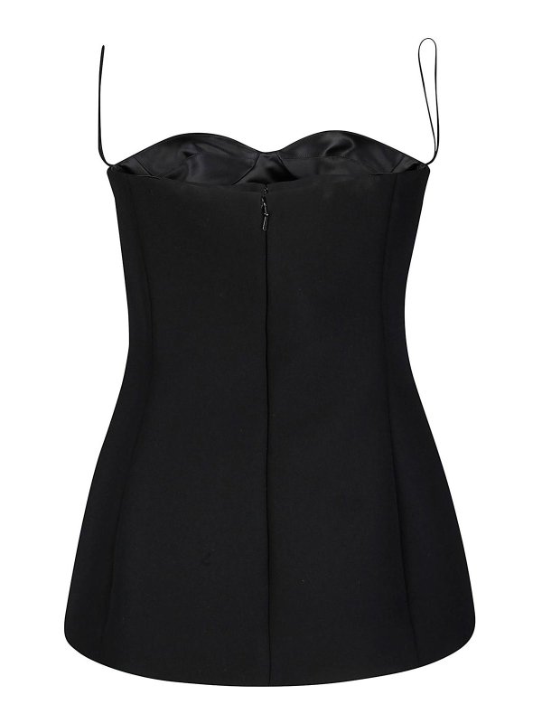 KHAITE: Top e canotte online - Top ayla nero senza maniche